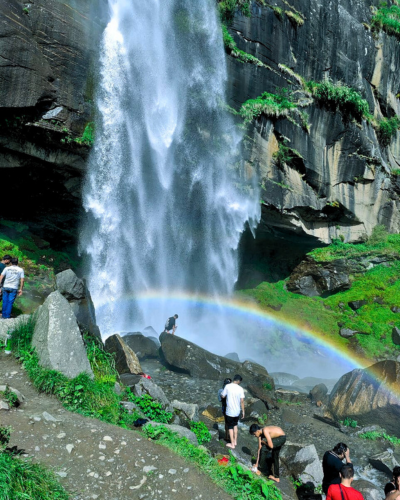 Jogini waterfall rainbow view image