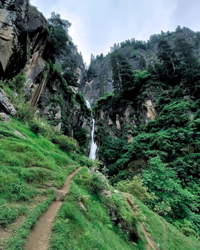 Jogini waterfall trek route view